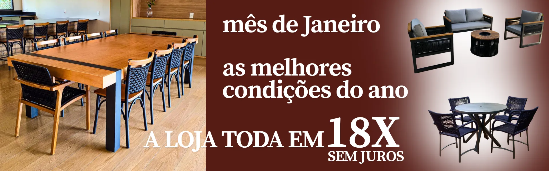 Banner levando para a categoria de mesas gourmet